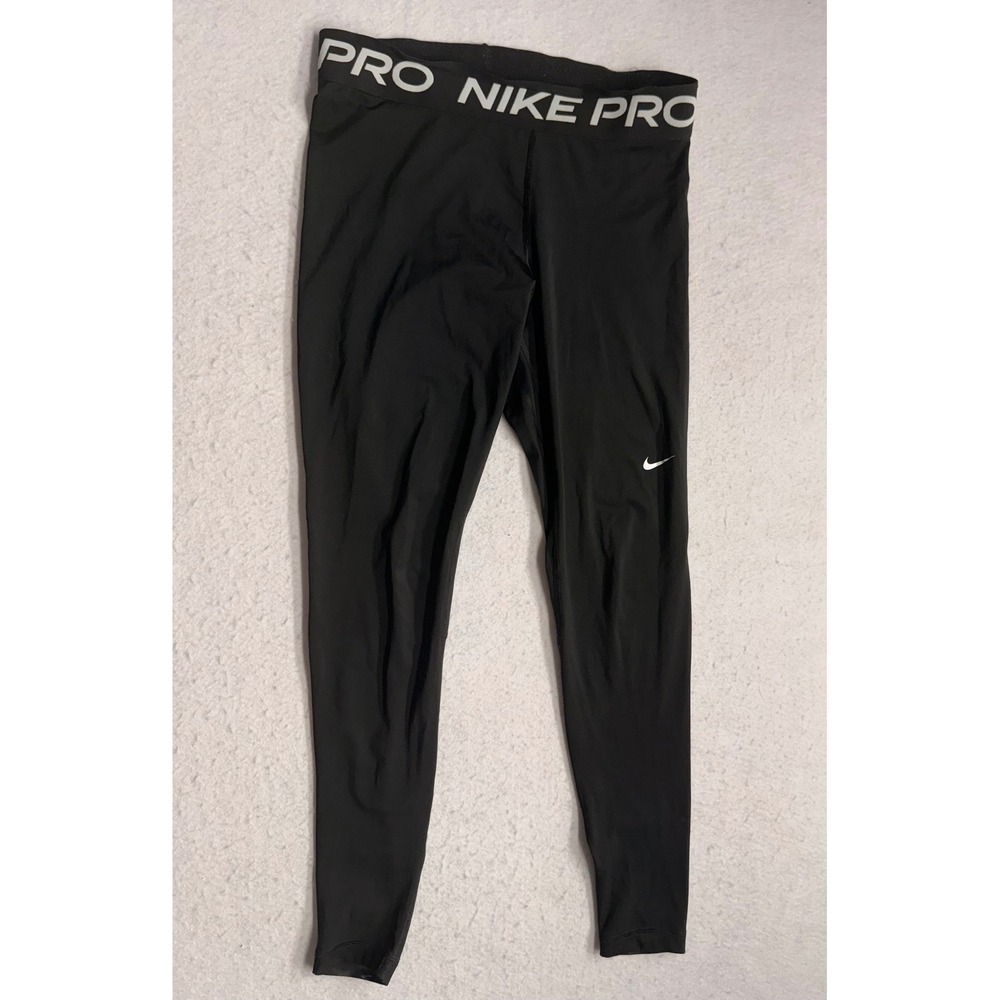 Nike Pro Dri-Fit Womens Black Mesh Paneled Leggings Size Medium CZ9779-010